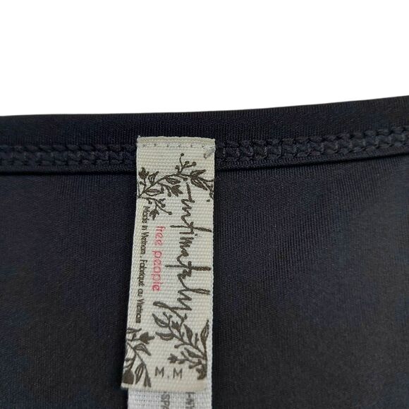 Free People Intimately  Bodysuit Womens Medium Black Long Sleeve V-Neck Comfort - Picture 8 of 11